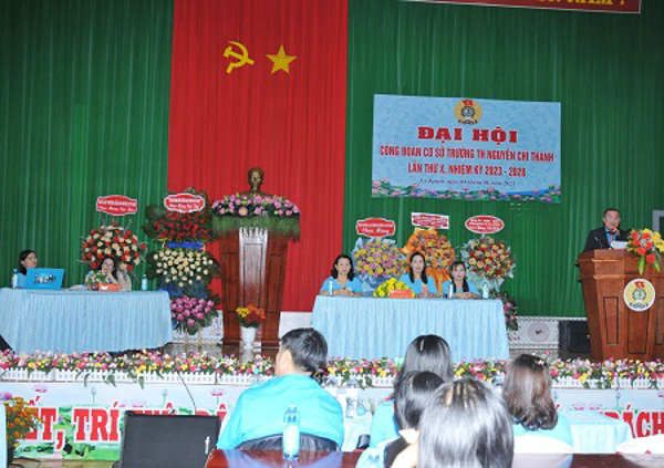Công đoàn huyện CưM’Gar chỉ đạo Đại hội điểm CĐCS Trường TH Nguyễn Chí Thanh, Lần thứ X, nhiệm kỳ 2023-2028.